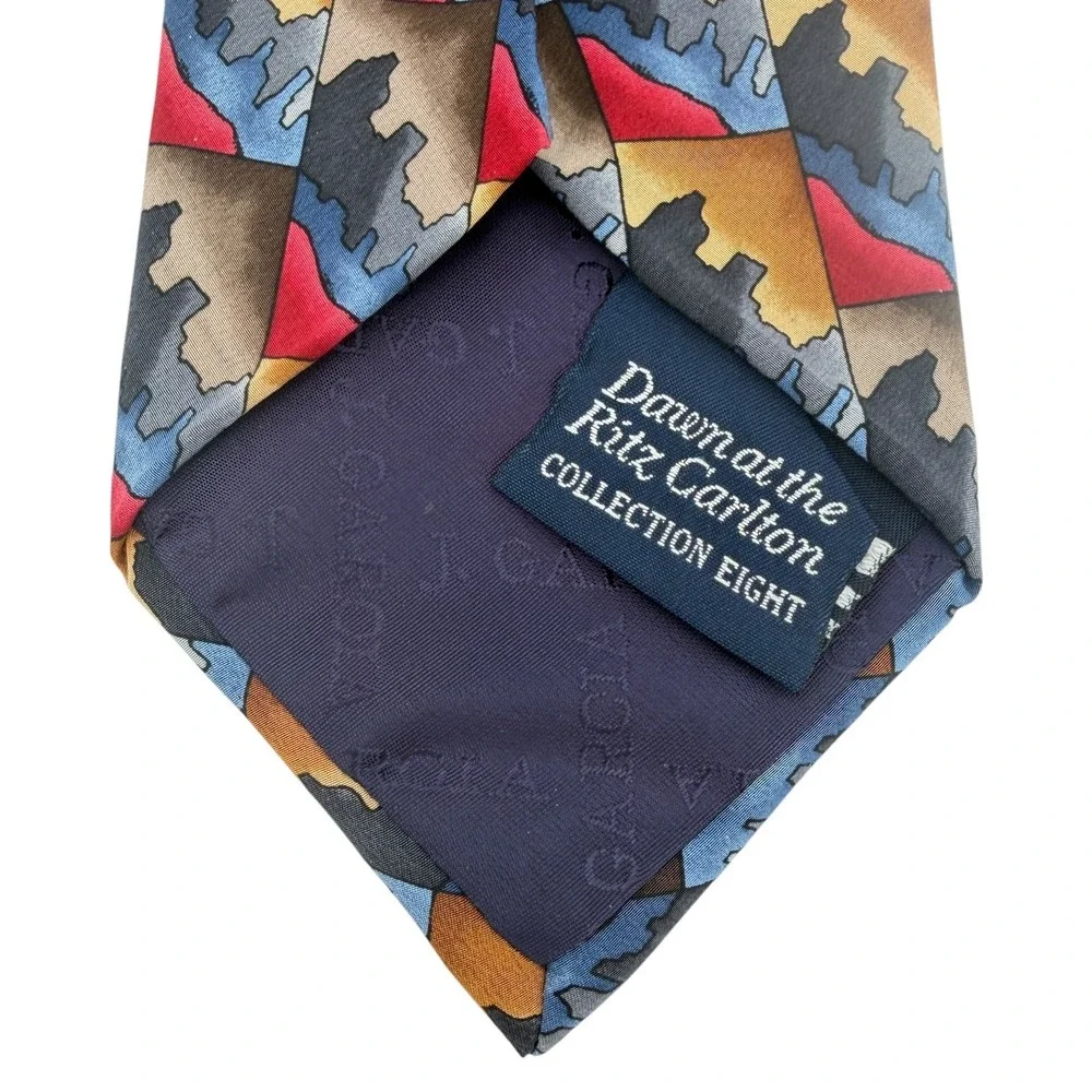 J. Garcia Dawn at‎ the Ritz Carlton Collection Eight Silk Tie Red Blue Gold USA